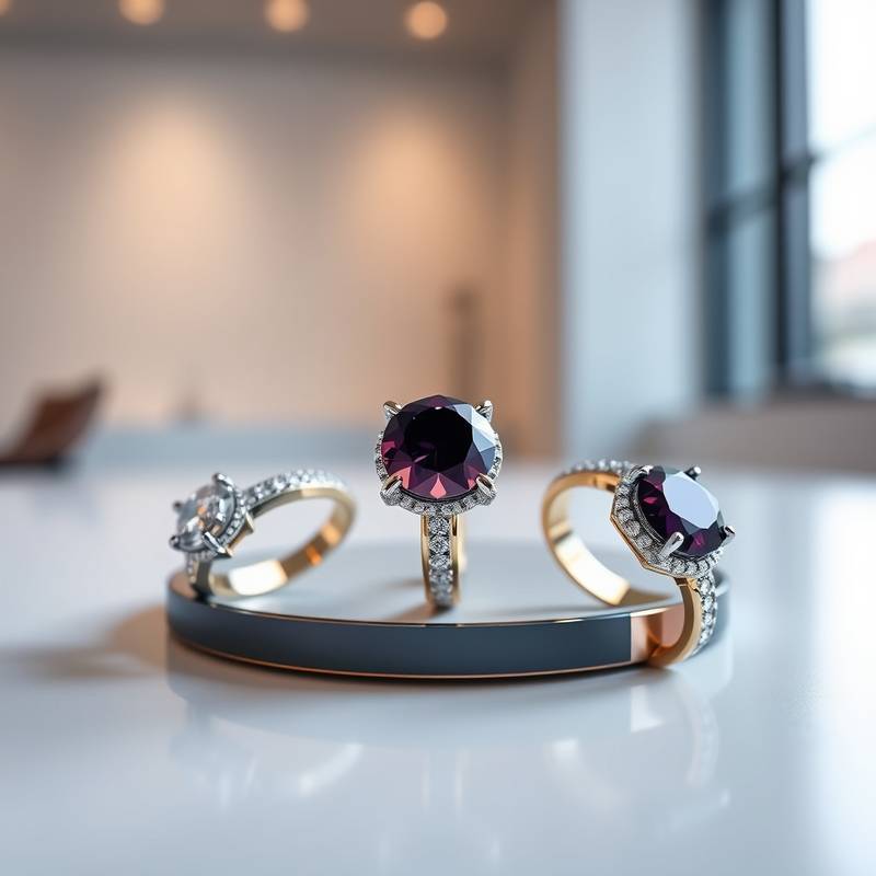 High-end jewelry product shot in the Modern Edge Studio, emphasizing clarity and sophistication.