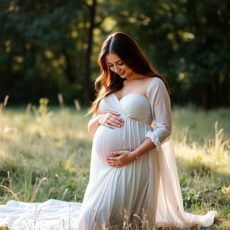 Maternity photoshoot in Natural Light Haven, capturing soft, intimate moments in natural light.